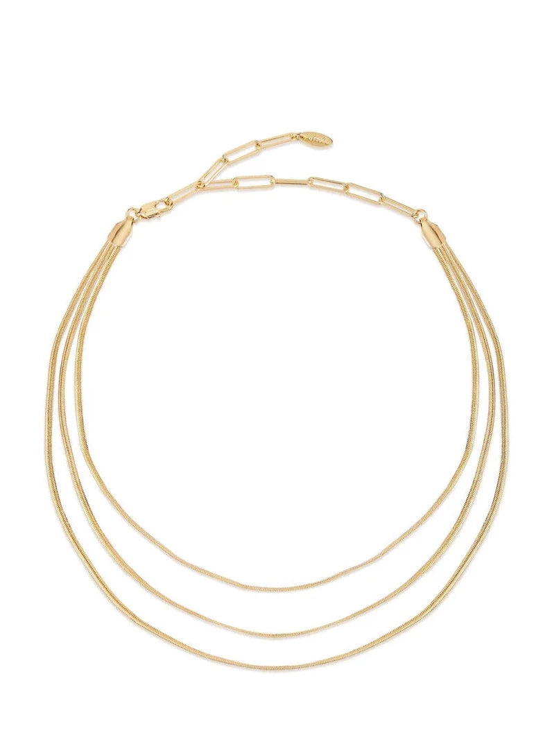 18K Triple Flex Snake Chain Layered Necklace