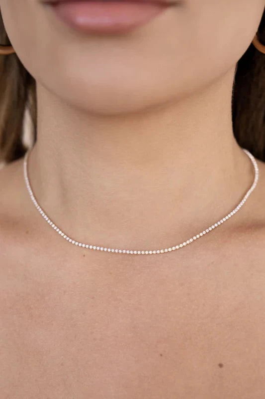 18k Box Chain Crystal Choker