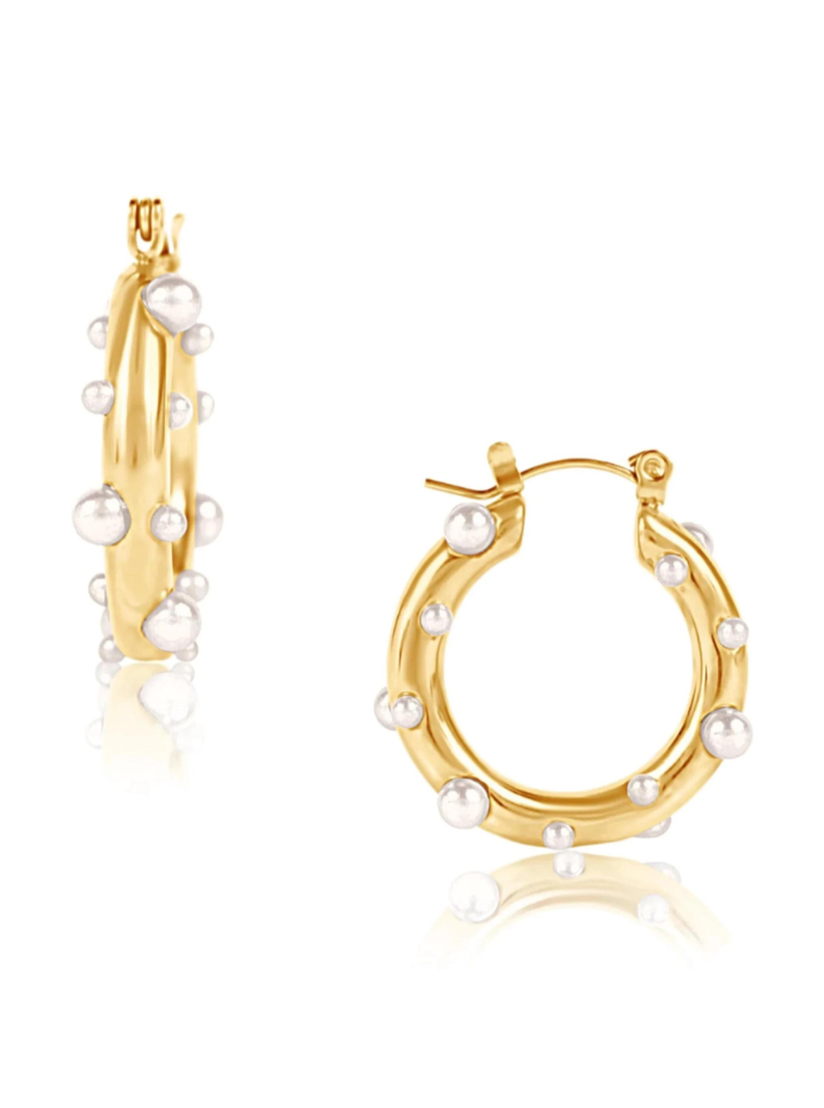 18k Nicoletta Pearl Hoop EARRING