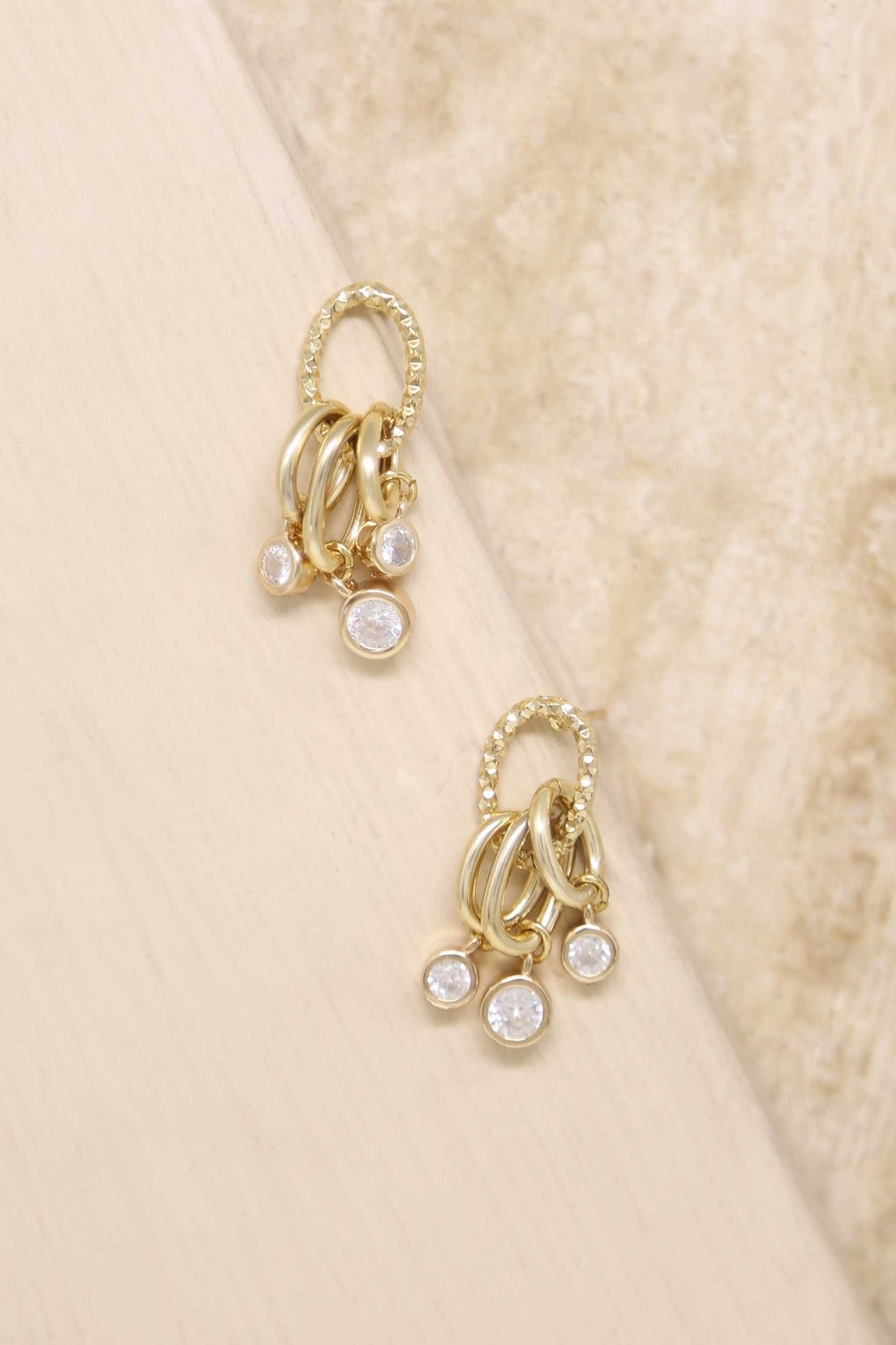 ettika earrings 18k Gold Plated Mini Crystal Jingle Dangle // EARRINGS