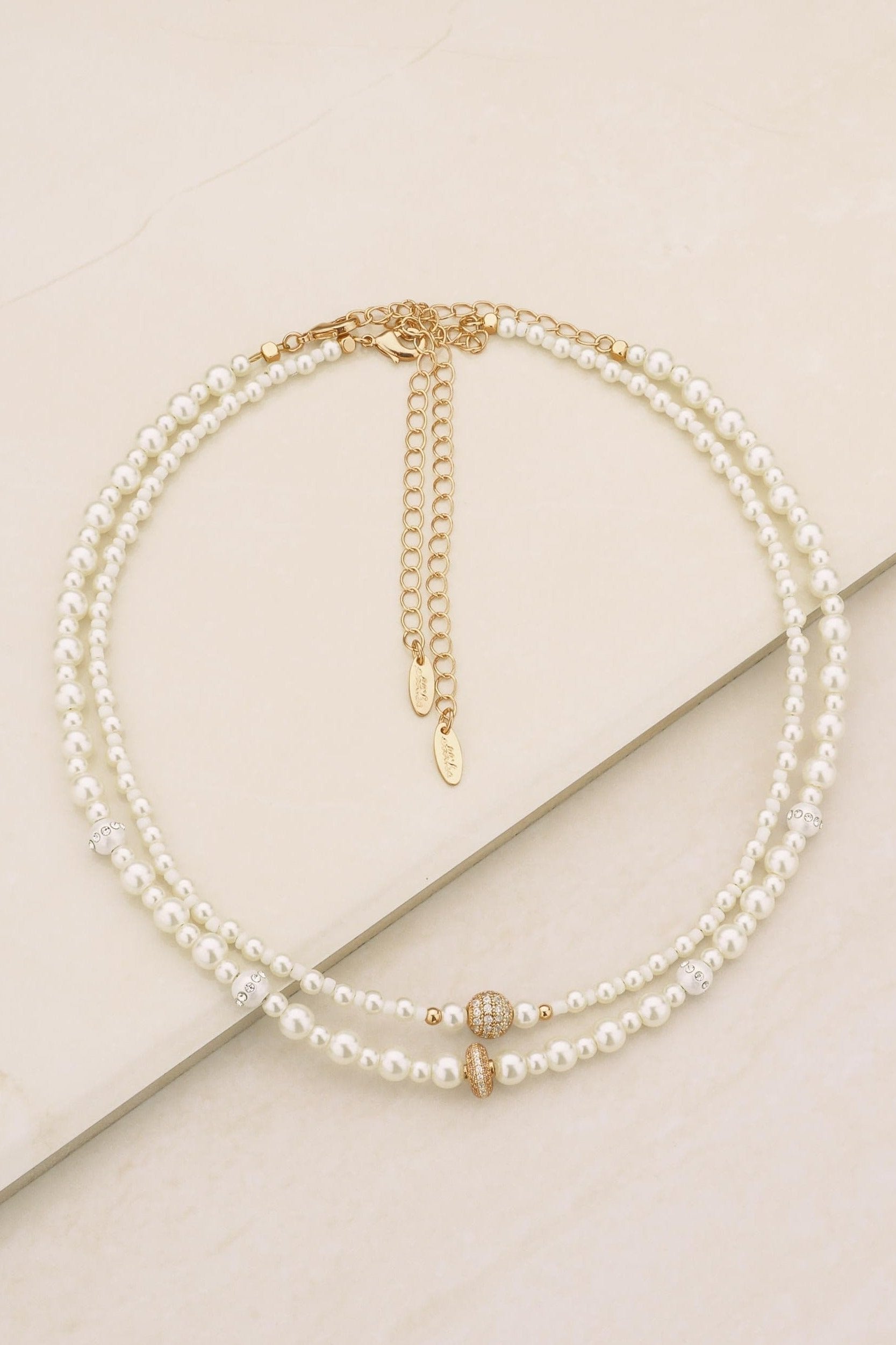 ettika necklace 18k DOUBLE PEARL CHAIN // NECKLACE SET