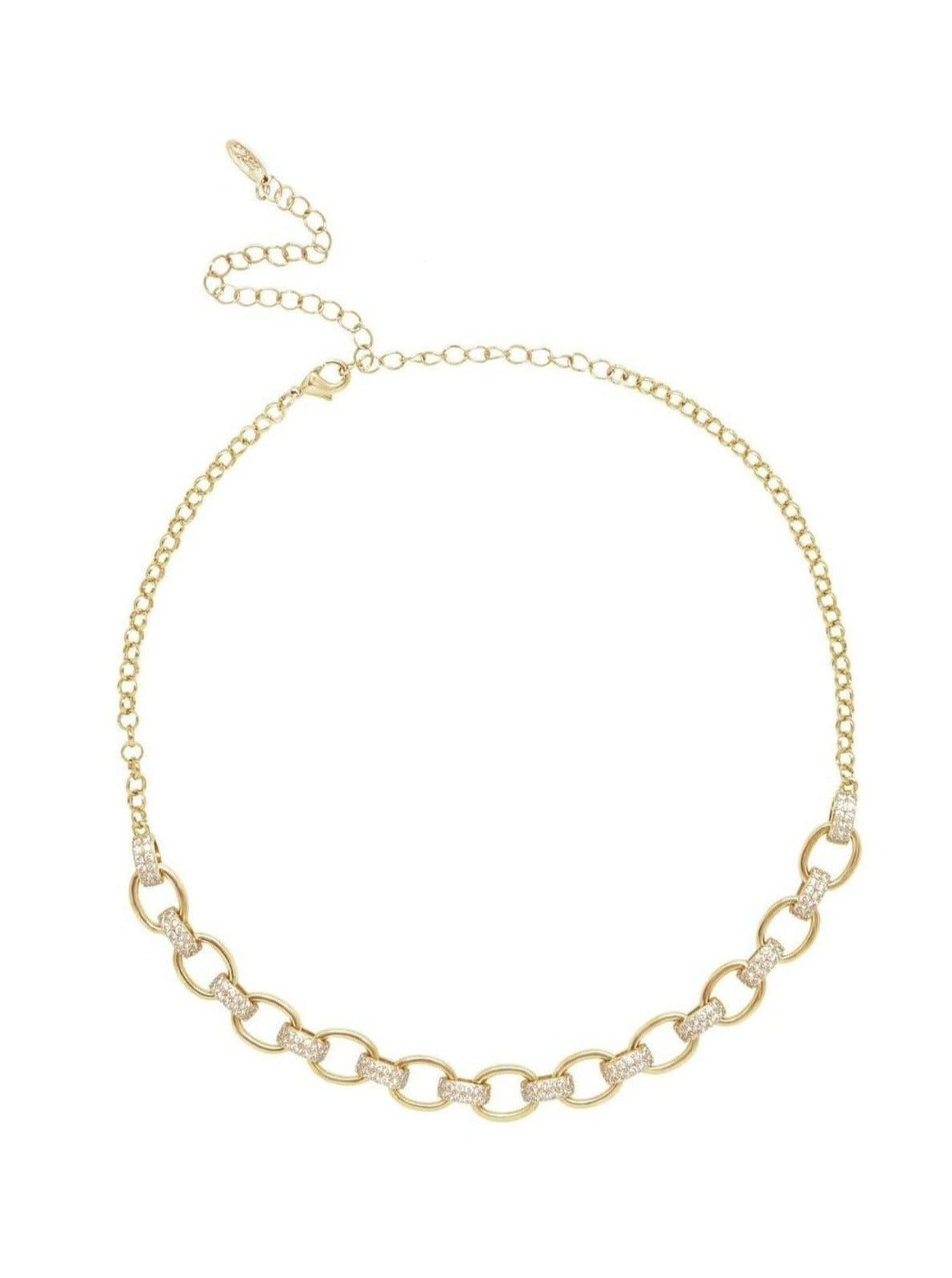 Rhinestone chain 2025 link necklace